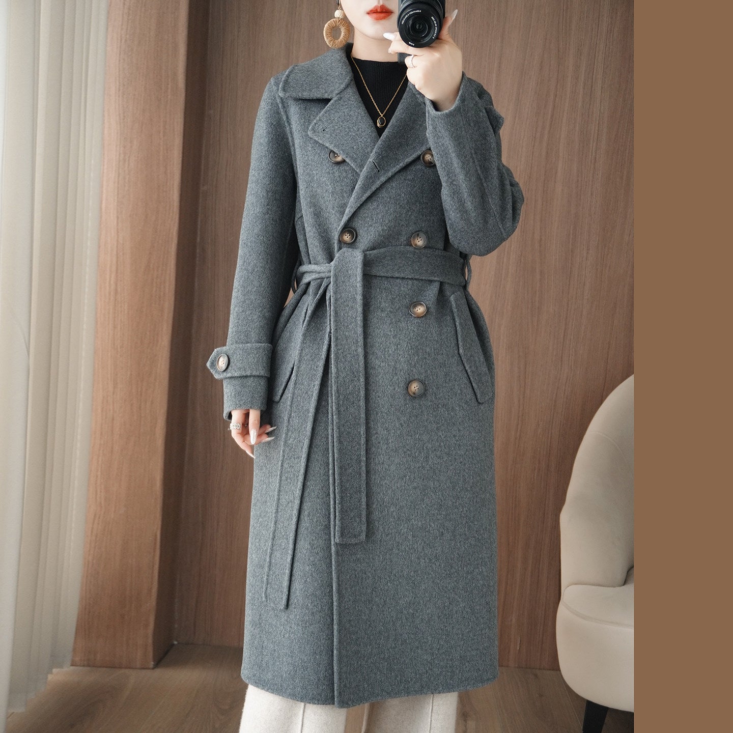 Women's Pure Wool Double-Sided Coat