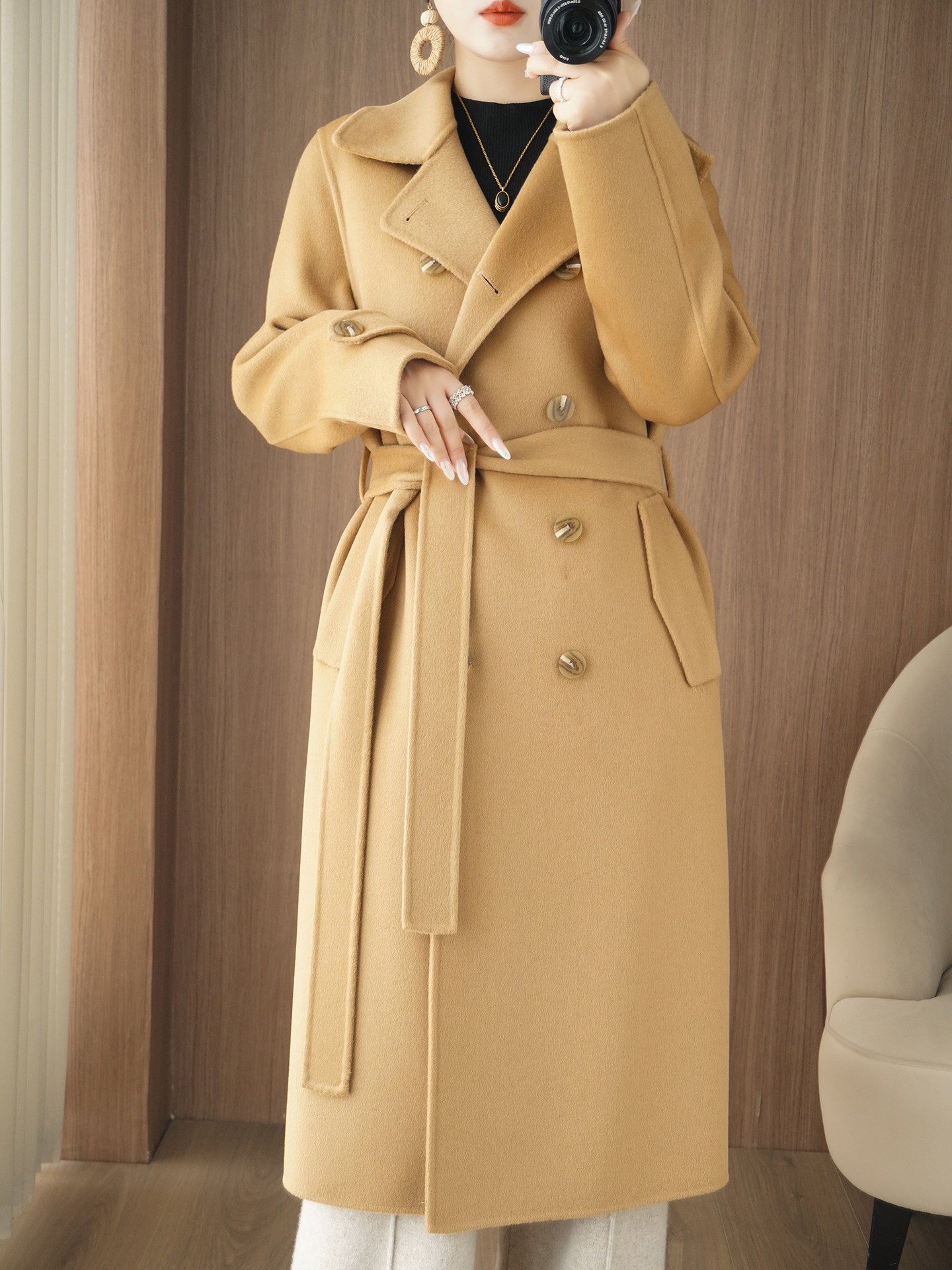 Women's Pure Wool Double-Sided Coat