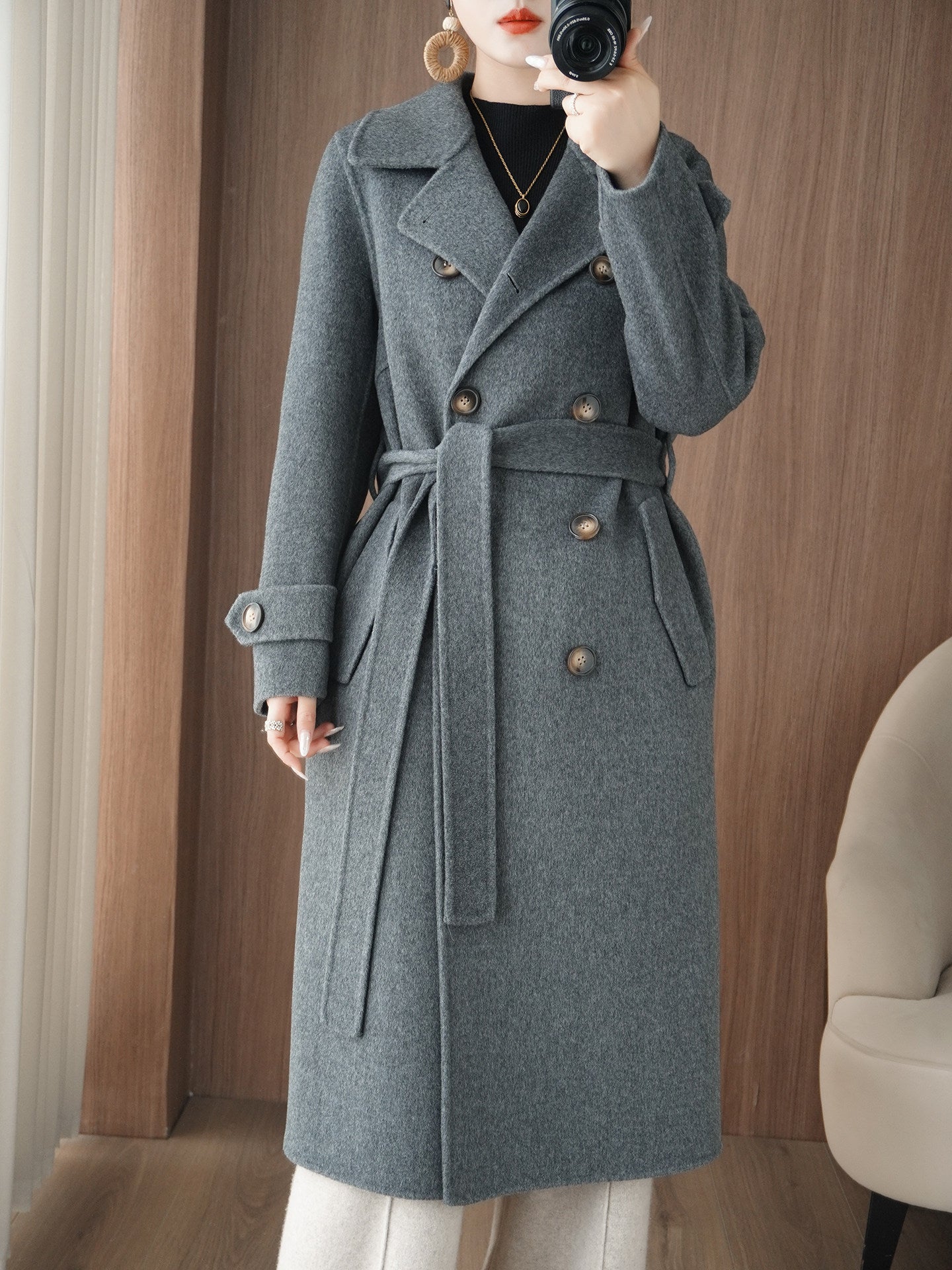 Women's Pure Wool Double-Sided Coat